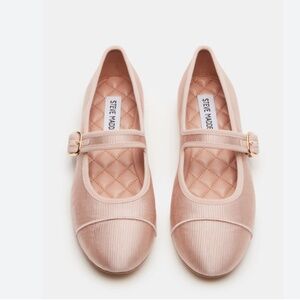 Steve Madden DORY Blush Satin Mary Jane Ballet Shoes